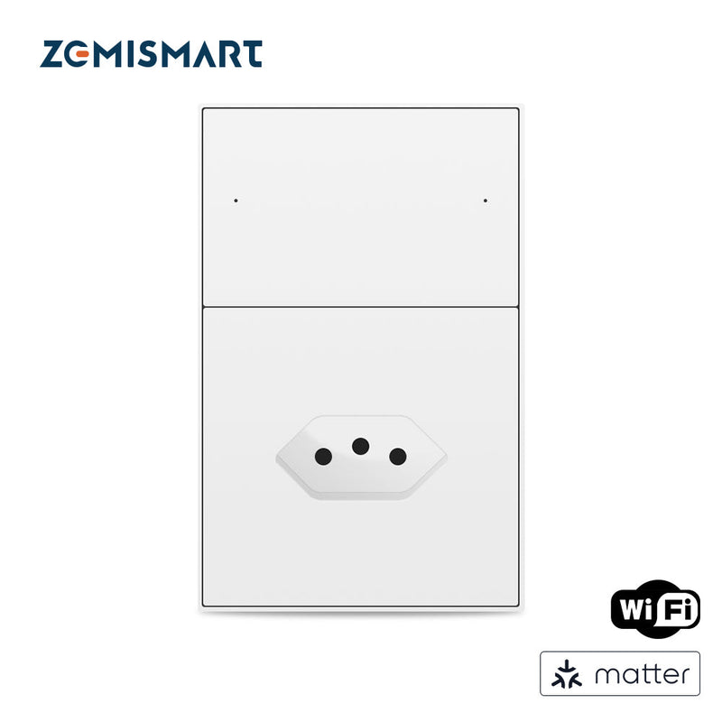 Zemismart ZMS3 — Interruptor de 2 teclas com tomada